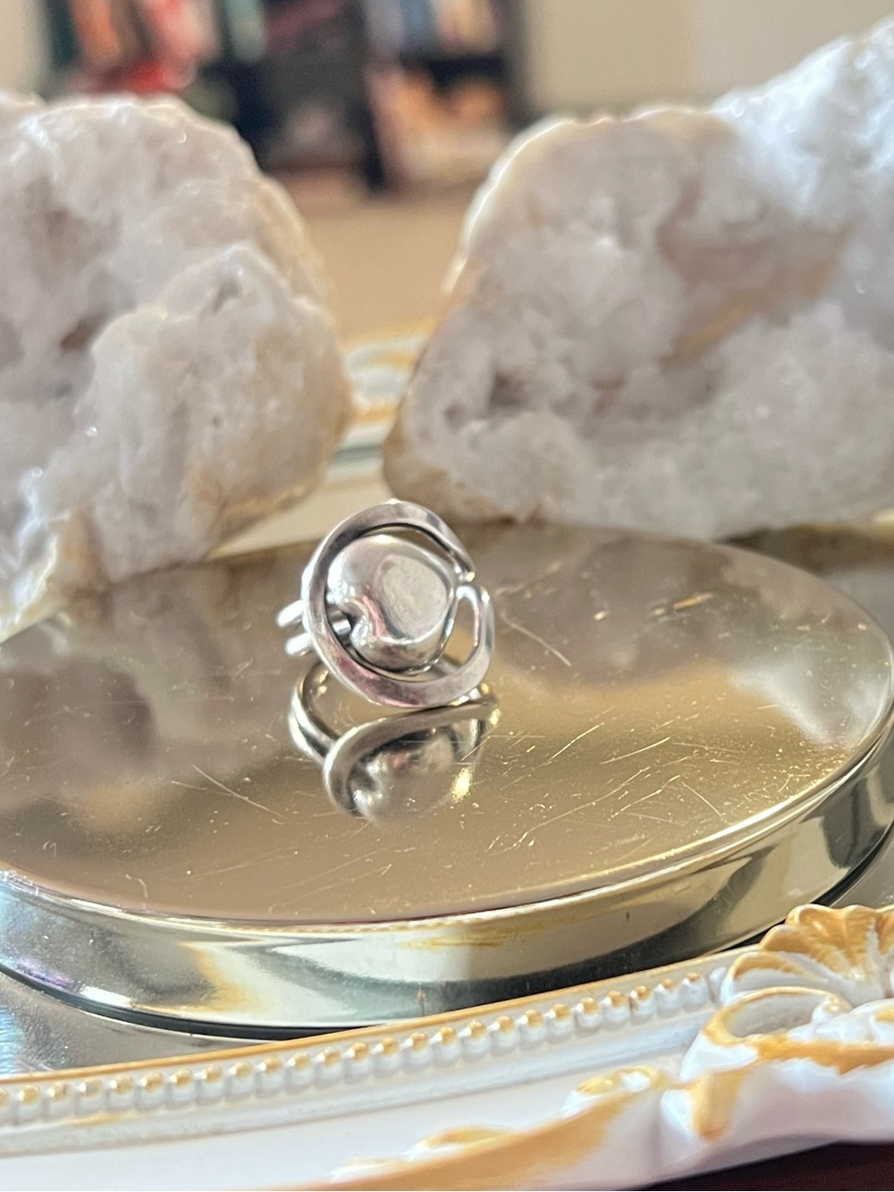 TK marked Silver Puffy Heart Wrap Ring - Picture 3 of 7